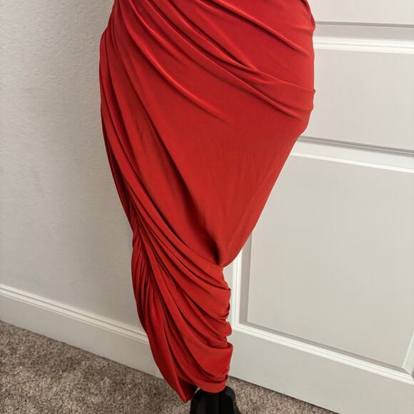 Norma Kamali Diana Gown in Cinnamon Sz M Gown Wedding Guest Formal Evening - Picture 5 of 12